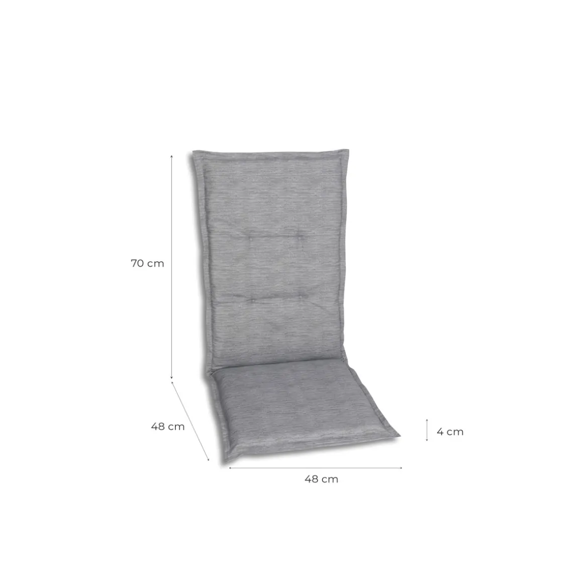 Haveson Sitzauflage Hochlehner 118x48x4cm hellgrau