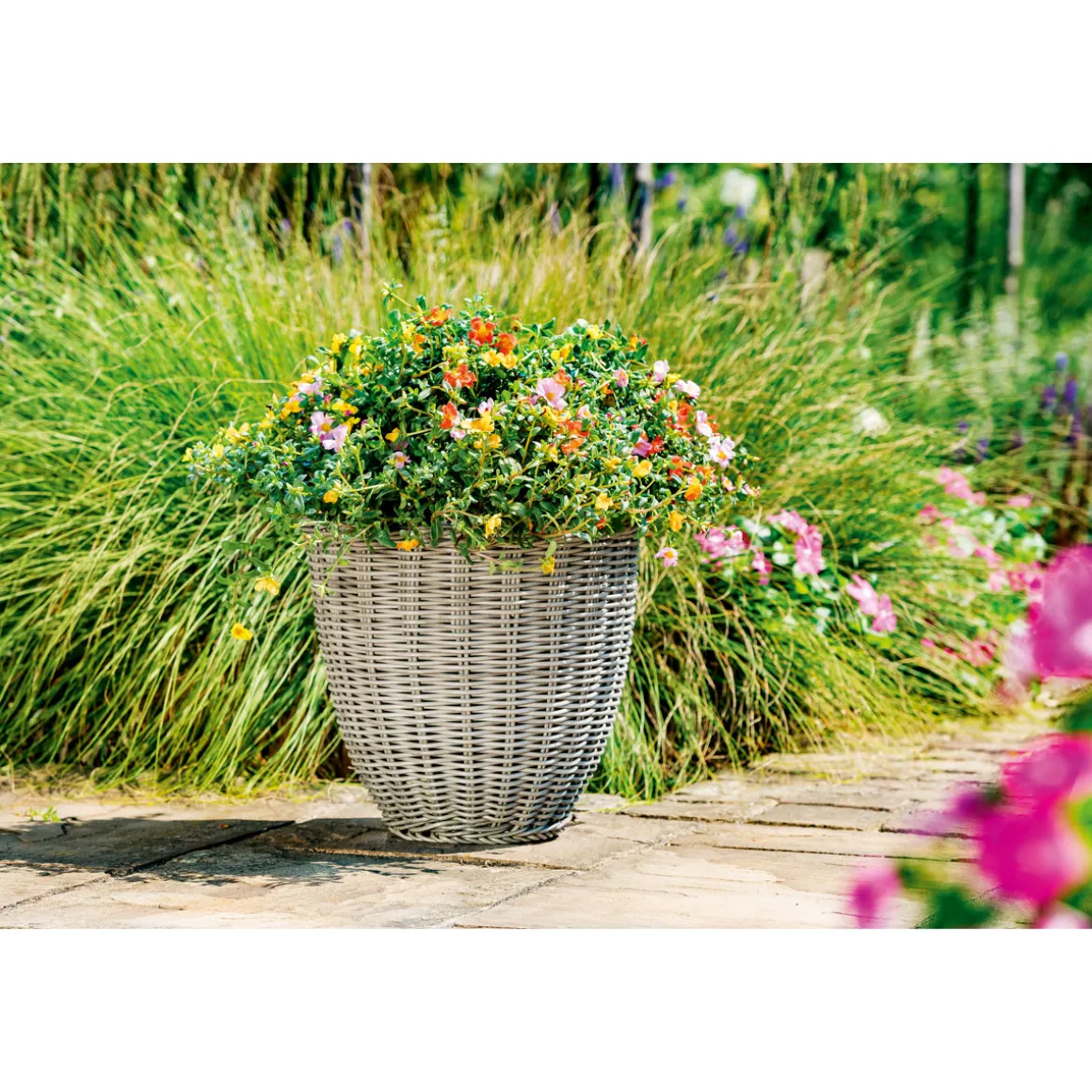 Haveson Topf Polyweide hoch grau Durchmesser 29 x 29 cm