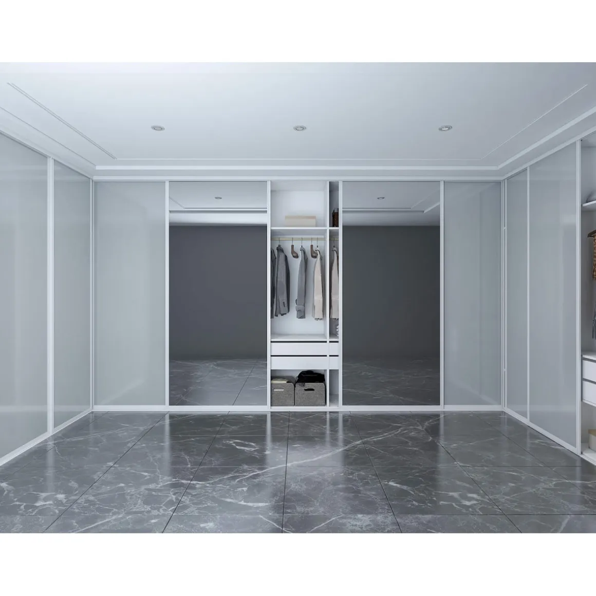 Hibitaro Studio-Schiebetür mit Aluminiumrahmen auf Maß als Schrank- / Nischentür