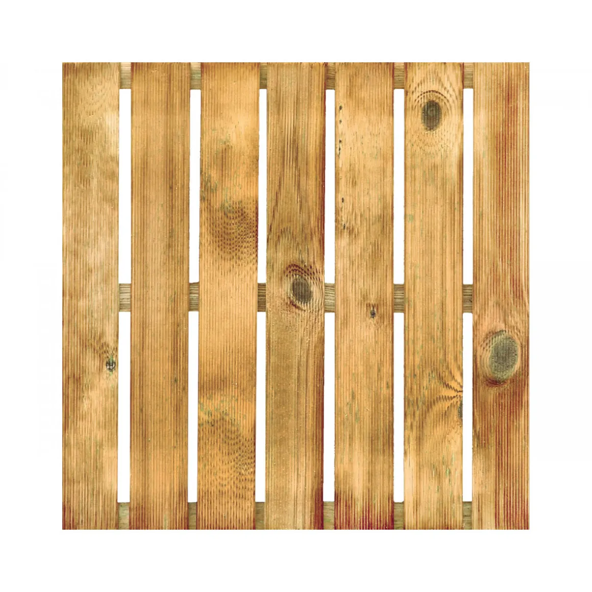 Holzfliese Kiefer geriffelt braun 50 x 50 cm