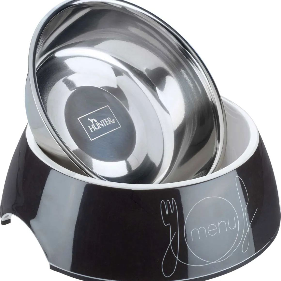 Hunter Melamin-Napf Burgos schwarz-grau 160 ml