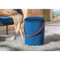 Inter Link Hocker „Papua“, Samt blau