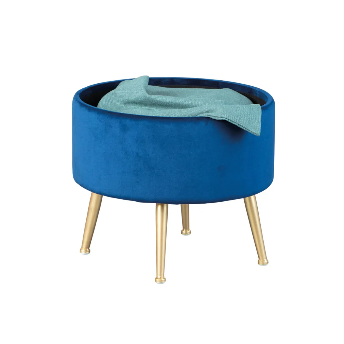 Inter Link Hocker „Willandra“, blau, 41x38x41 cm