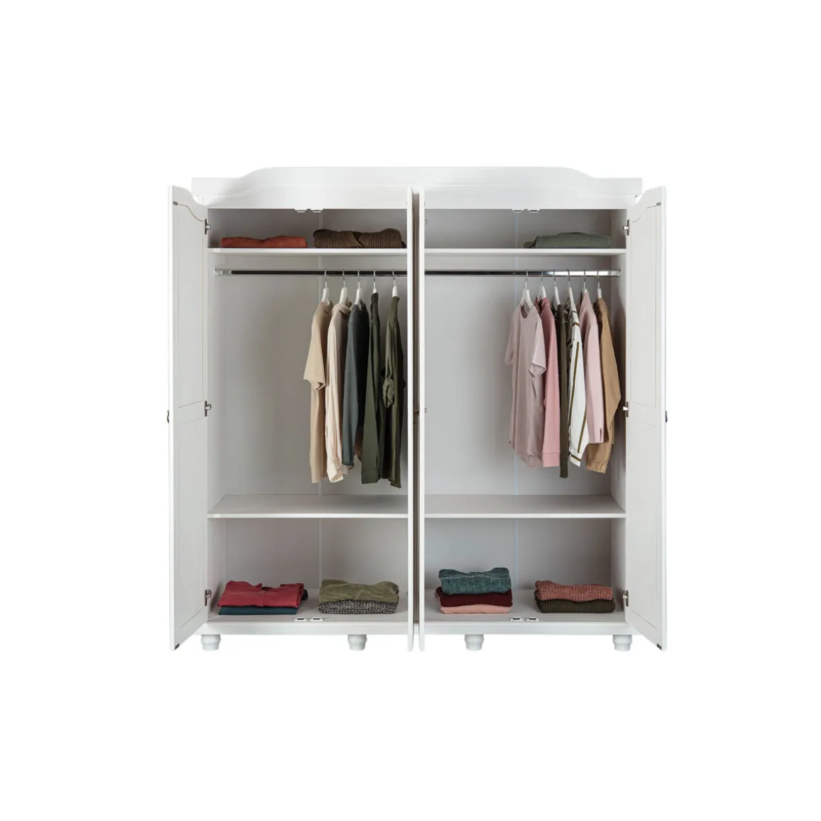 Inter Link Kleiderschrank „Isny“, 4-Türen, Kiefer, weiß