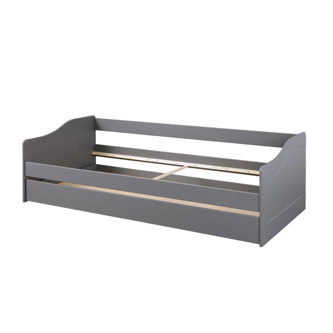 Inter Link Sofabett „Malte“, 90x200 cm, grau, inkl. Funktions-Schublade