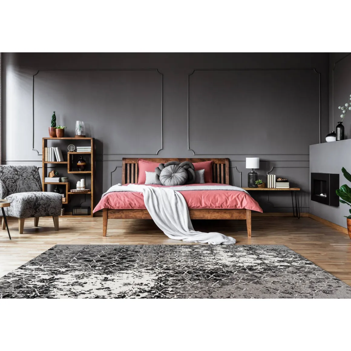 Jacquard-Teppich „Iglesia 100“, grau