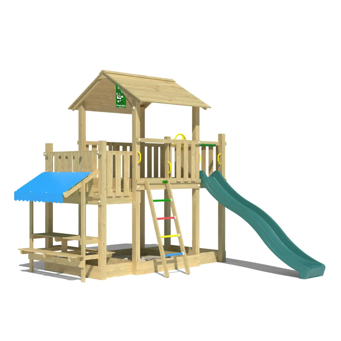 Jungle Gym Spielturm ValleyRutsche dunkelgruen