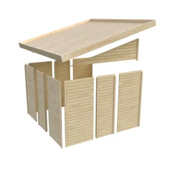 Karibu Blockbohlenhaus Bomlitz 2 terragrau