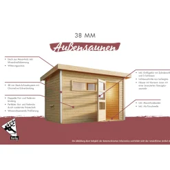 Karibu Saunahaus Skrollan 1 terragrau