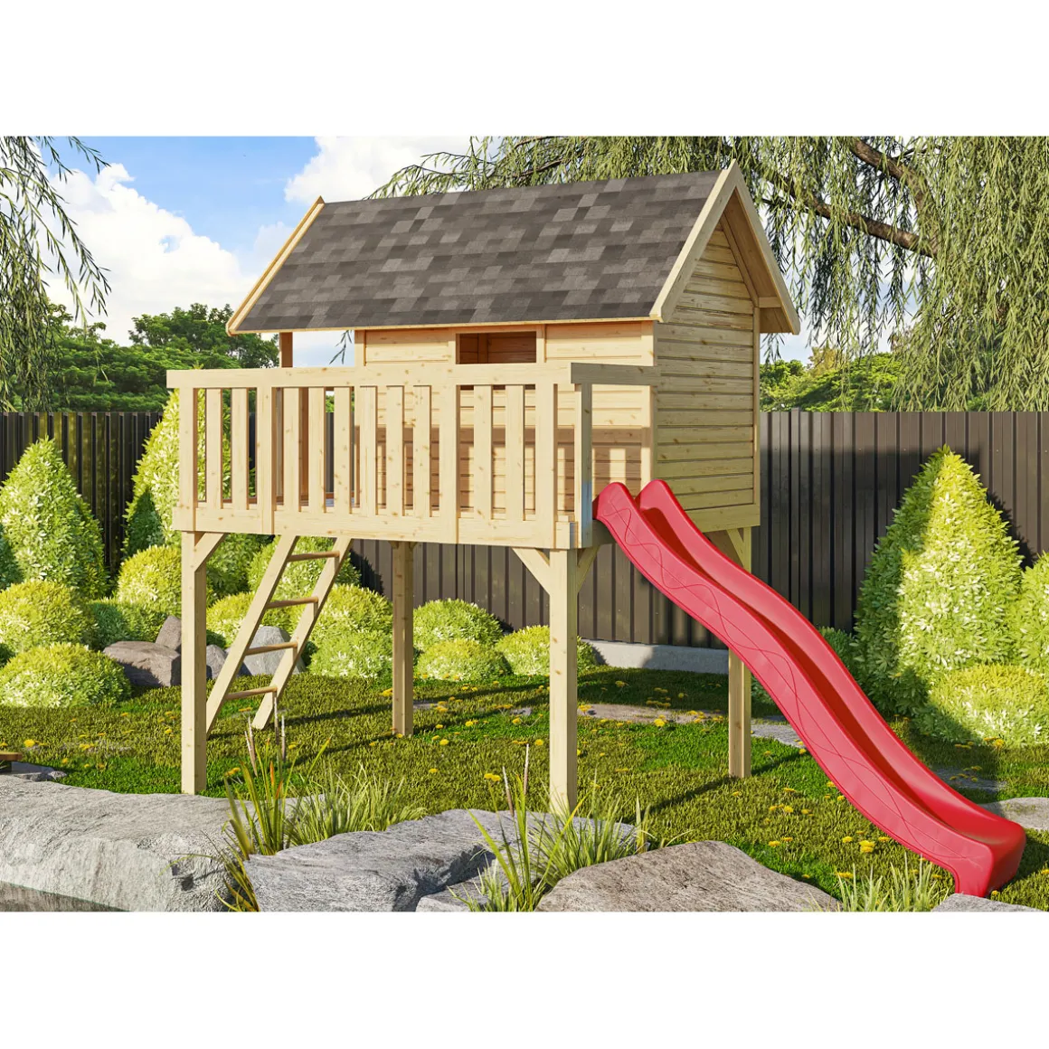 Karibu Spielhaus Fidel 198 x 330 x 243 cm