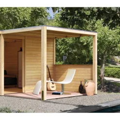 Karibu Anbaudach für Cuben holz
