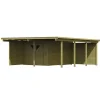 Karibu Doppelcarport Eco 2 Variante B inkl Abstellraum mit 2 Seitenwänden und Rückwand