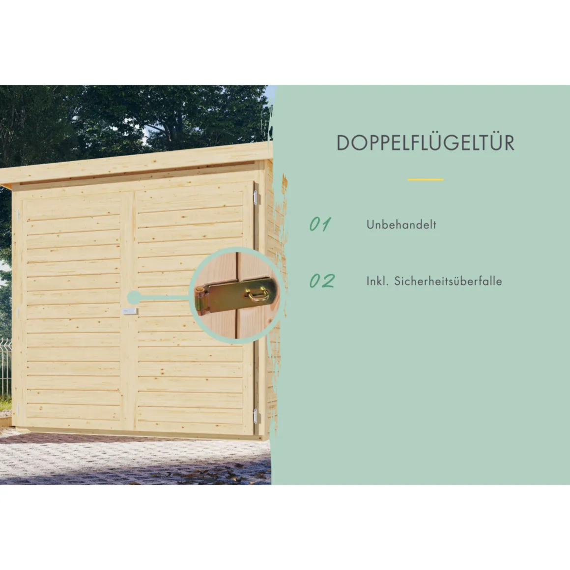 Karibu Fahrradgarage naturbelassen 163 x 217 cm