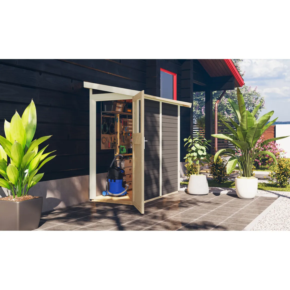 Karibu Gartenhaus Goerlitz terragrau