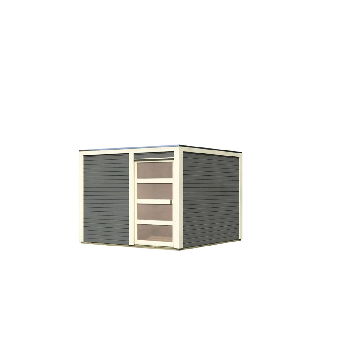 Karibu Gartenhaus Qubic 2 terragrau