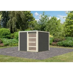 Karibu Gartenhaus Qubic terragrau