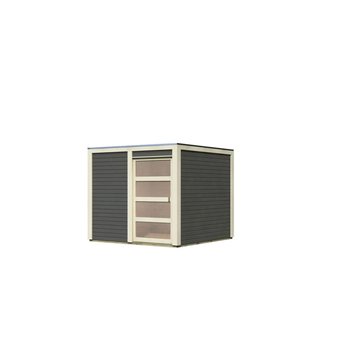 Karibu Gartenhaus Qubic terragrau