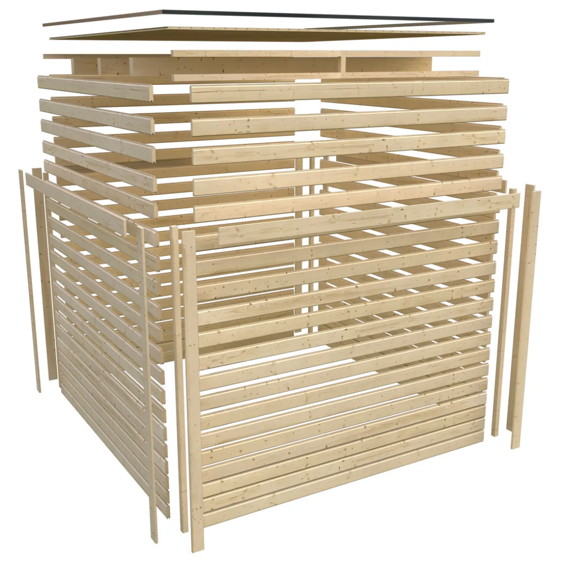 Karibu Gartenhaus Qubic terragrau