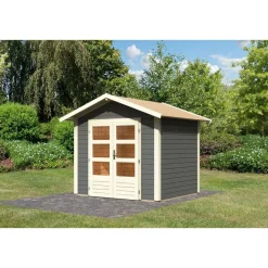 Karibu Gartenhaus Talkau 3 terragrau
