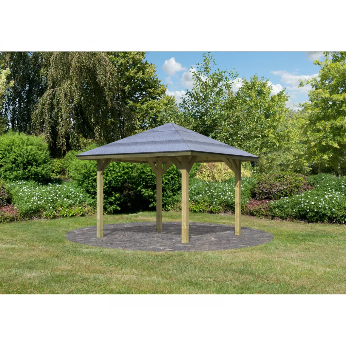 Karibu Holzpavillon Bergen 1/2 265 x 265 x 290 cm