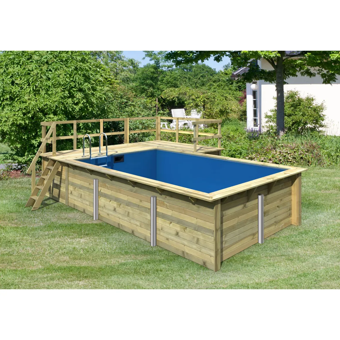 Karibu Pool Größe 3 44 mm inkl 2 Terrassen
