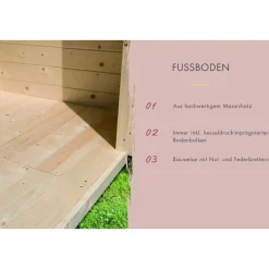 Karibu Saunahaus Mikka 38 mm ohne Ofen Milchglastür