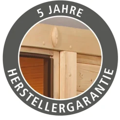 Karibu Saunahaus Skrollan 1 38 mm ohne Ofen moderne Tür