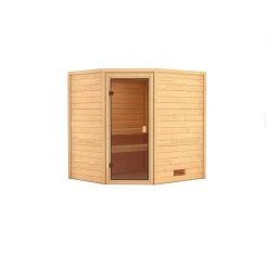 Karibu Systemsauna Mia Eckeinstieg ohne Kranz ohne Ofen