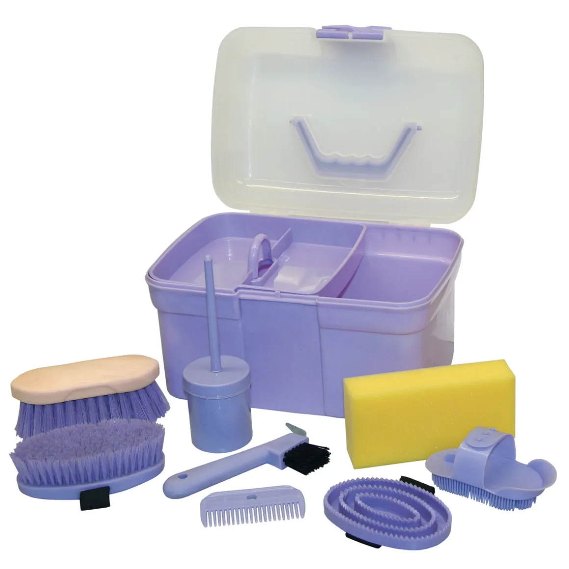 Kerbl Kinder-Putzbox-Set lila 8-teilig