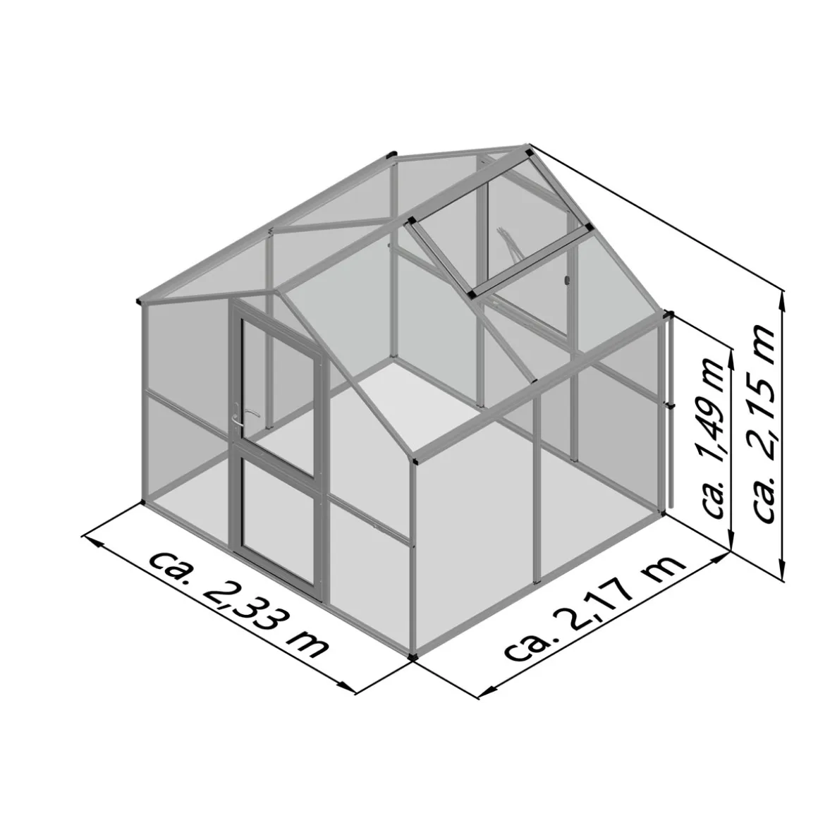KGT Gewächshaus Rose II 5m² schwarz