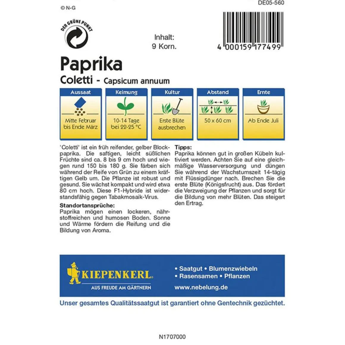 Kiepenkerl Paprika Coletti