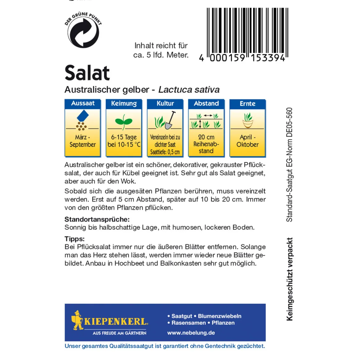 Kiepenkerl Salat Australischer gelber