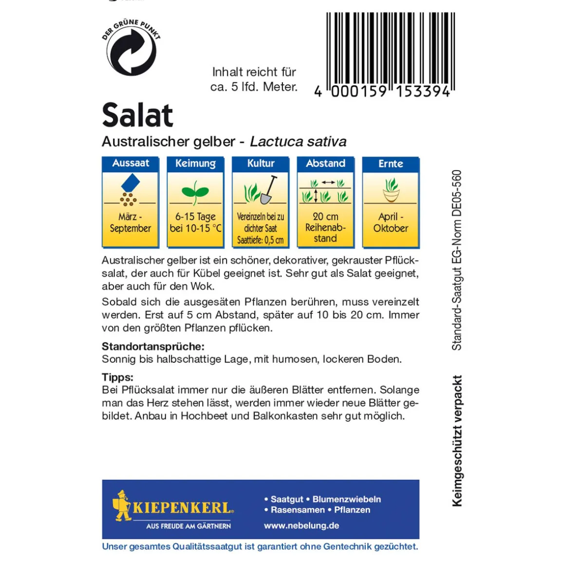 Kiepenkerl Salat Australischer gelber