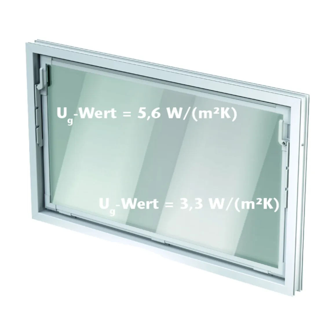 Kippfenster 100 x 50 cm weiß Isoglas 3-Kammer-Profil