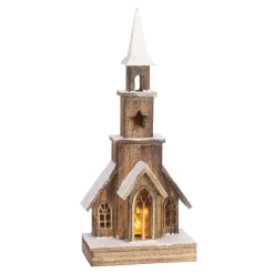 Kirche braun 21 x 12 x 48 cm batteriebetrieben