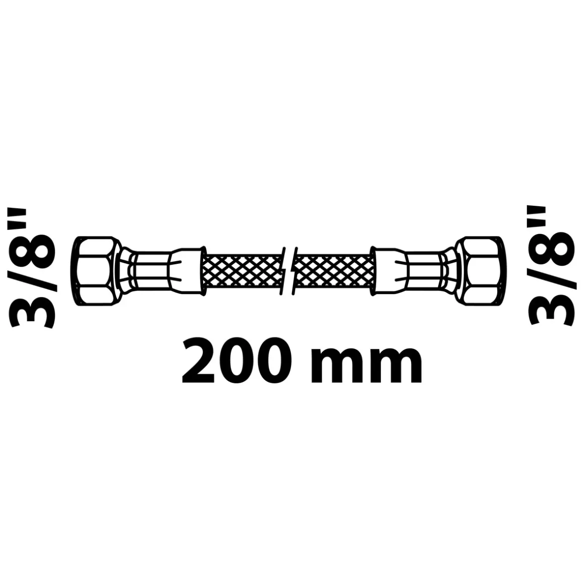 Kirchhoff Flex-Anschlussschlauch 200 mm 3/8"IG x 3/8"IG