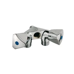 Kirchhoff GA-Wandventil doppelt 1/2"AG x 3/4" AG x 1/2"IG mit Rueckflussverhinderer