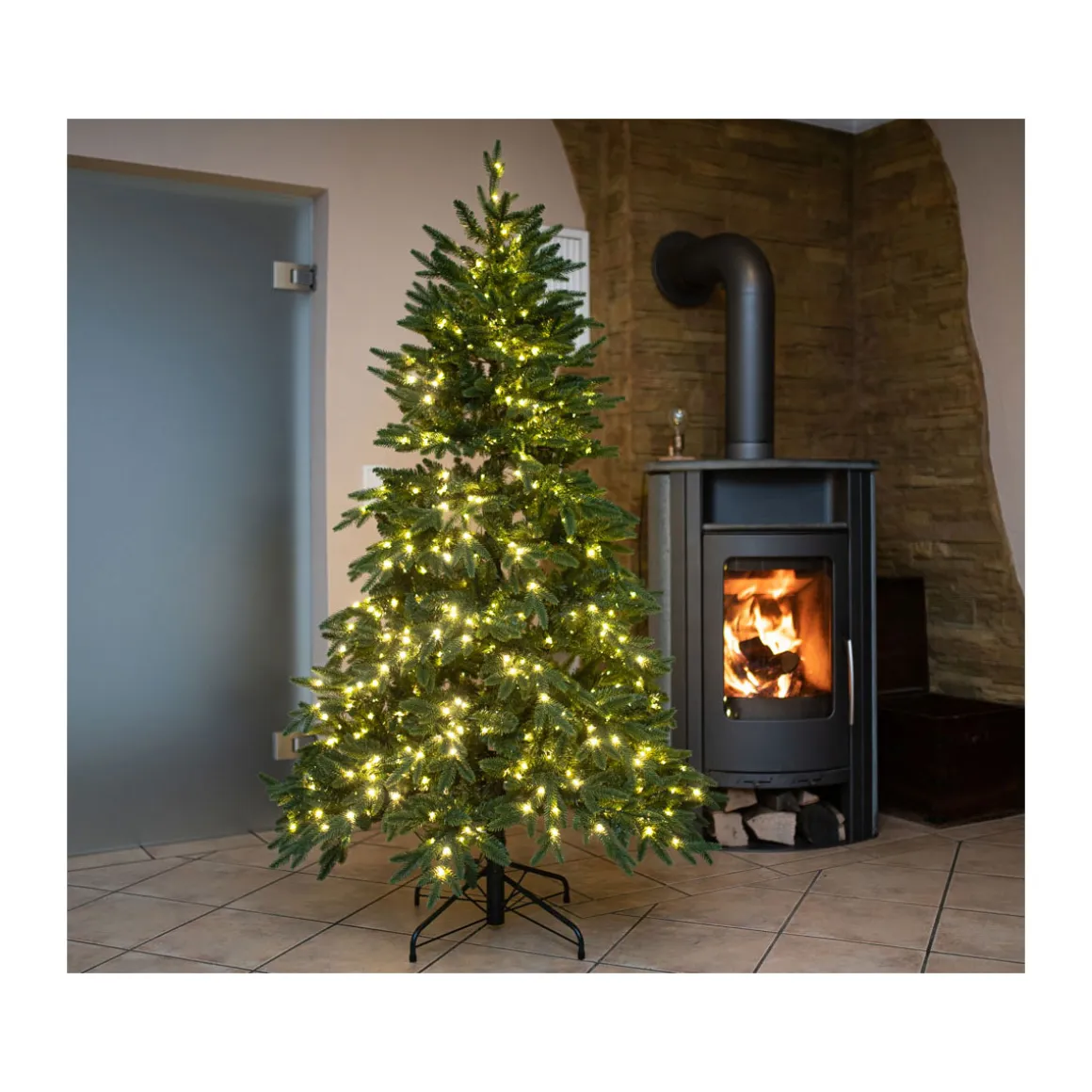 Künstlicher Weihnachtsbaum Sherwood Fichte inkl. LEDs 210 cm Grün