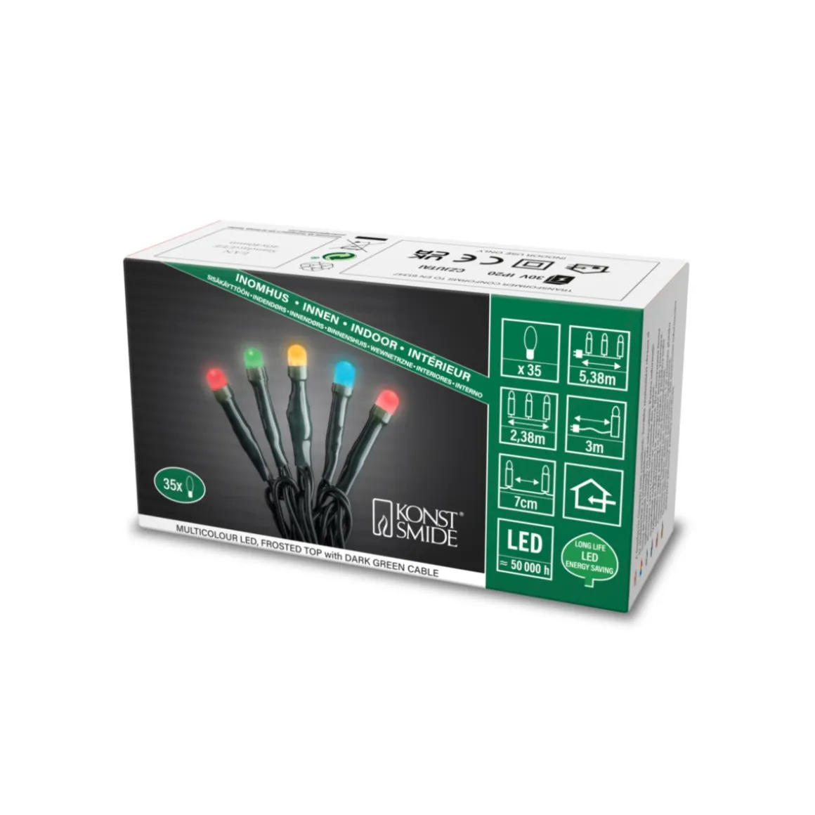 Konstsmide Micro LED Lichterkette 35 bunte gefrostete Dioden