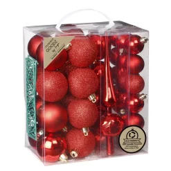 Kugelset 4 und 6cm mit Spitze Festive Red