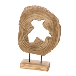 Kunstgewerbe Gehlmann Holzdeko-Ornament auf Sockel braun 30 x 10 x 43 cm