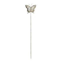 Kunstgewerbe Gehlmann Metallstecker Schmetterling 18 x 95 cm Türkis