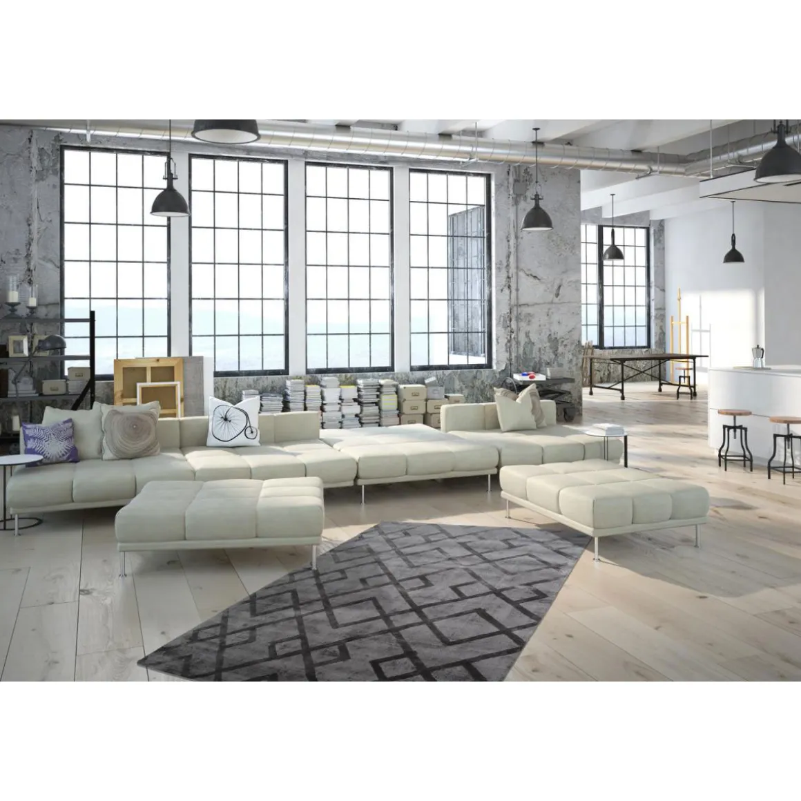 Kurzflorteppich „Luxury 310“ Grau/Anthrazit, 200x290cm