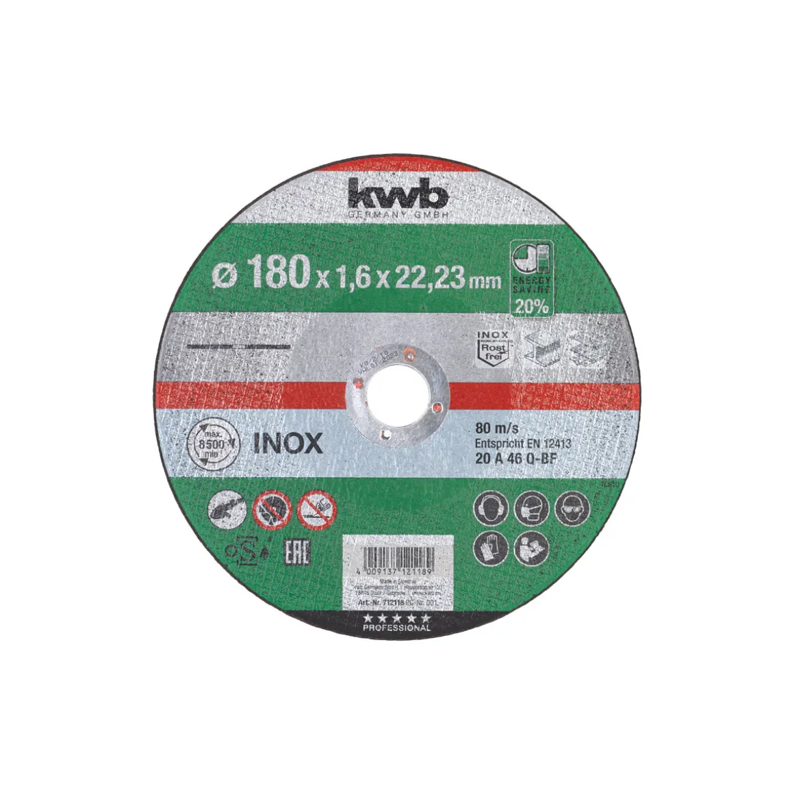 kwb Akku Top Dünnschnitt-Trennscheibe 180 x 1,6 mm