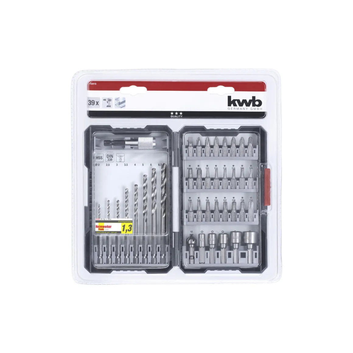 kwb Bit-Bohrerbox 39 teilig inklusive L-Box