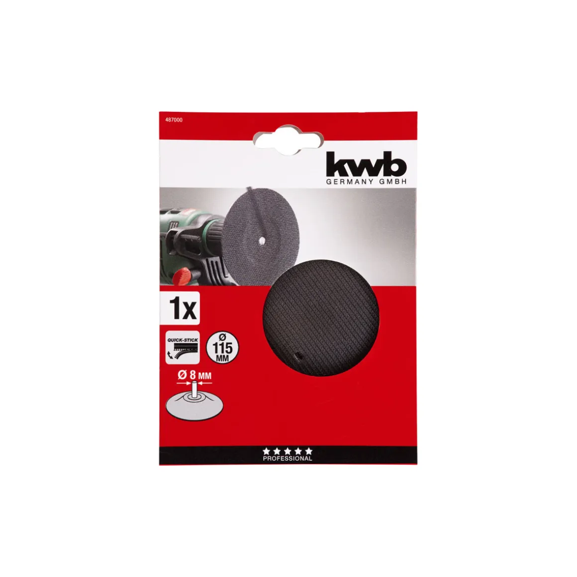kwb Haftstützteller Quick-Stick 8 mm Durchmesser 115 mm