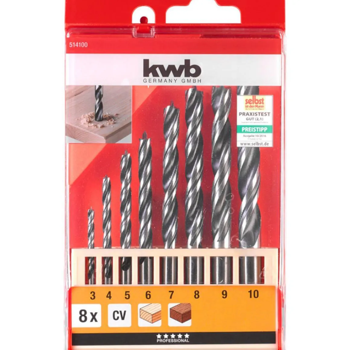 kwb Holzspiralbohrersatz 7 teilig