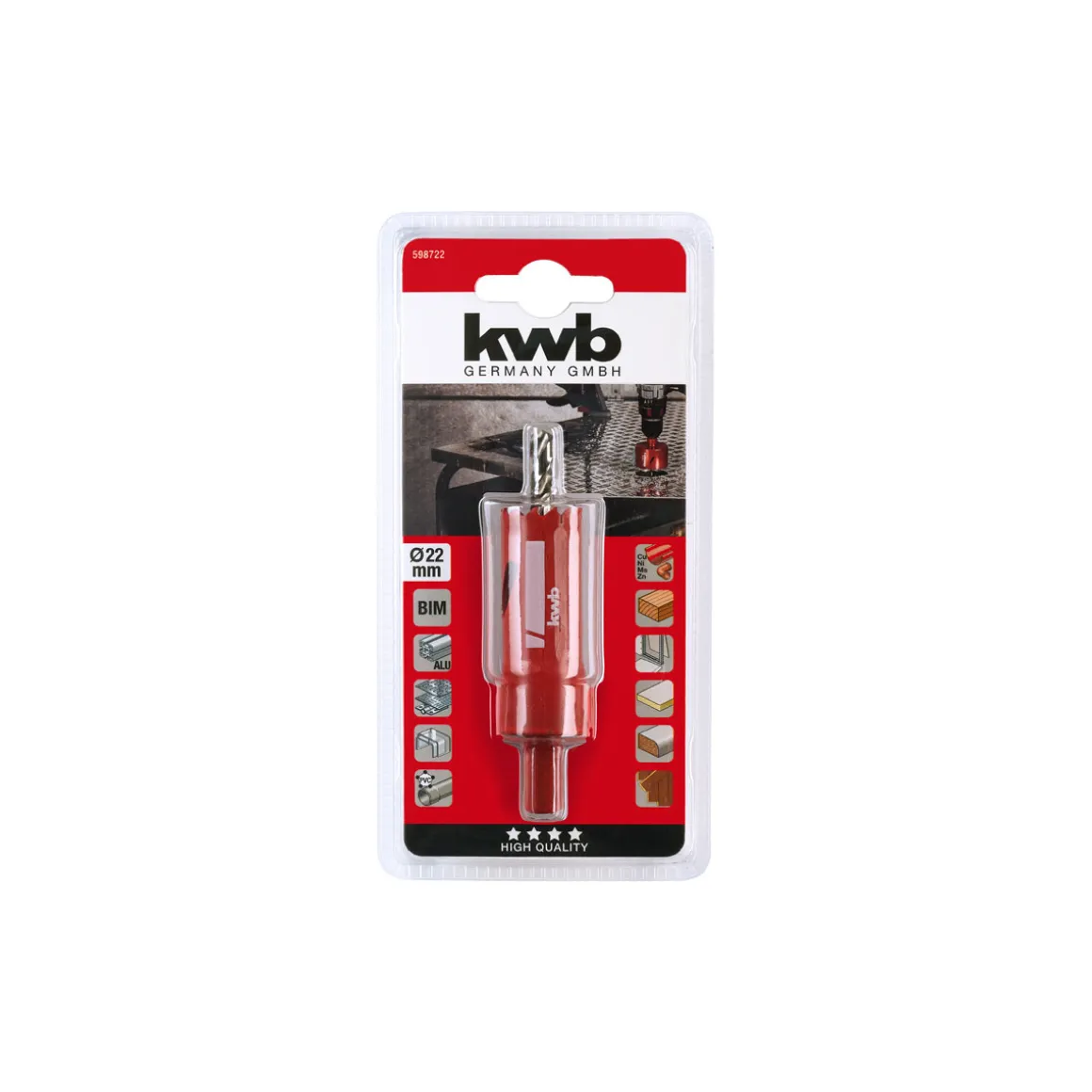 kwb Löchsäge mit Schaft und Bohrer Durchmesser 22 mm