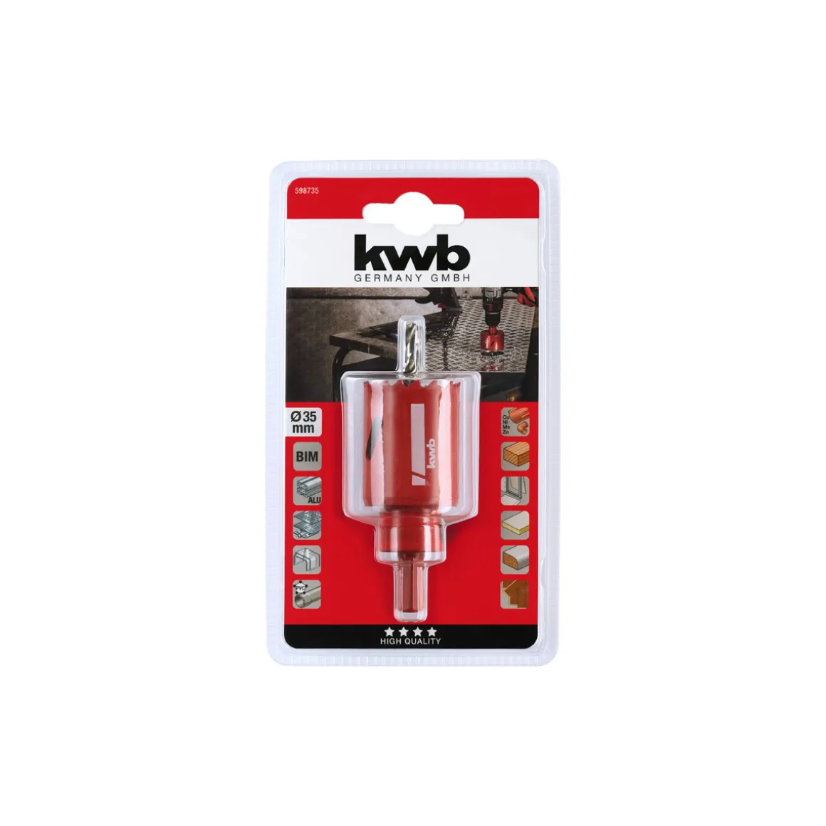 kwb Löchsäge mit Schaft und Bohrer Durchmesser 35 mm