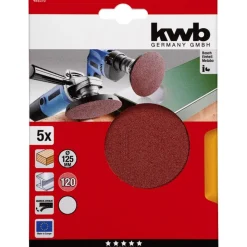 kwb Schleifscheiben Quick-Stick Holz und Metall Durchmesser 125 mm K120